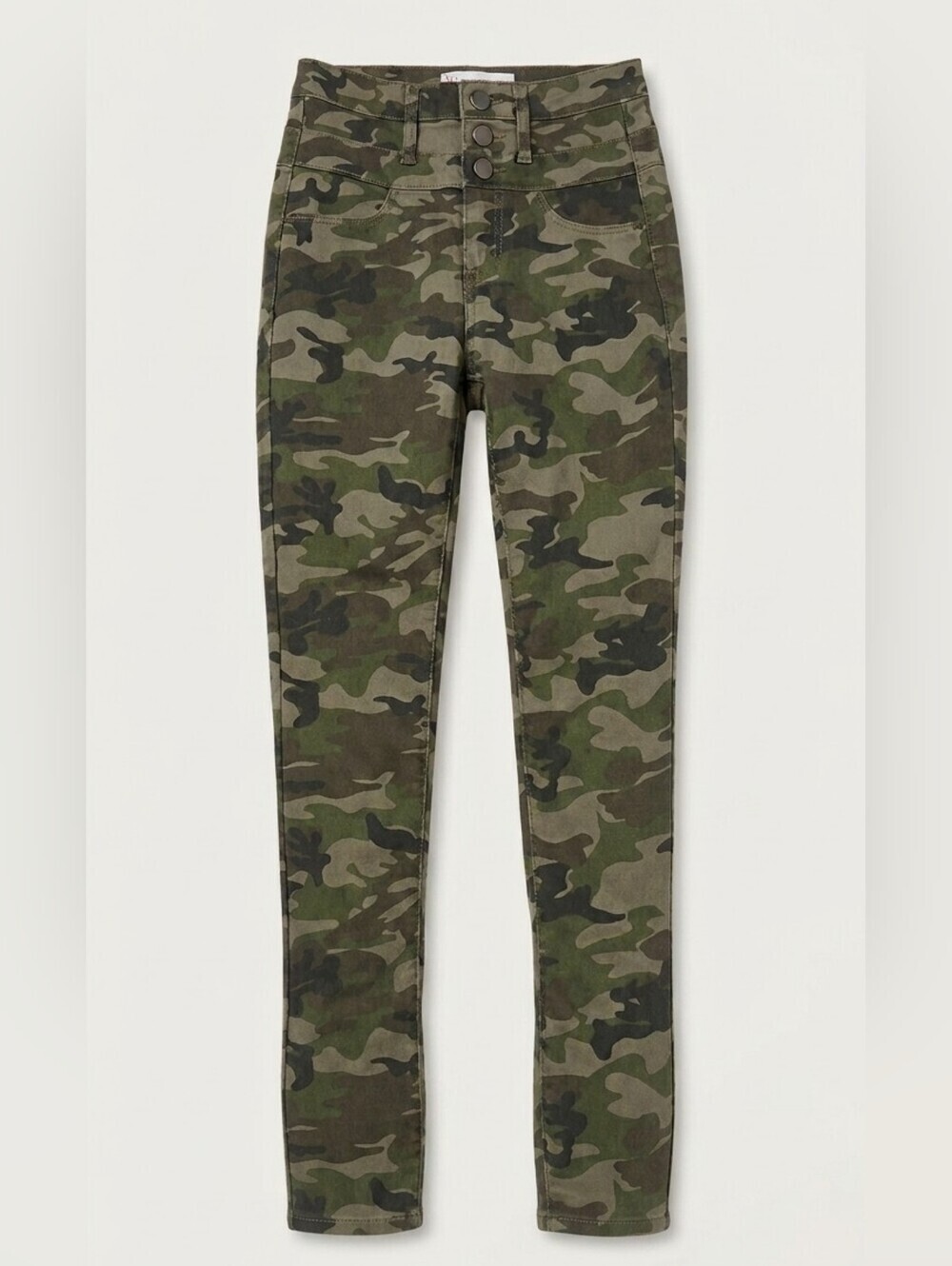 No Boundaries Green Skinny Jeans with Camouflage Design